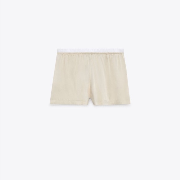 Co-Ord Set SATIN EFFECT CROP TOP and SATIN EFFECT POPLIN TRIM SHORTS - Picture 13 of 16